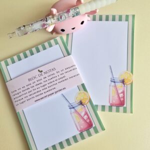 notepad limonada rosa